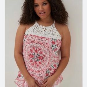 Torrid Macrame High Neck Tank Size 1X